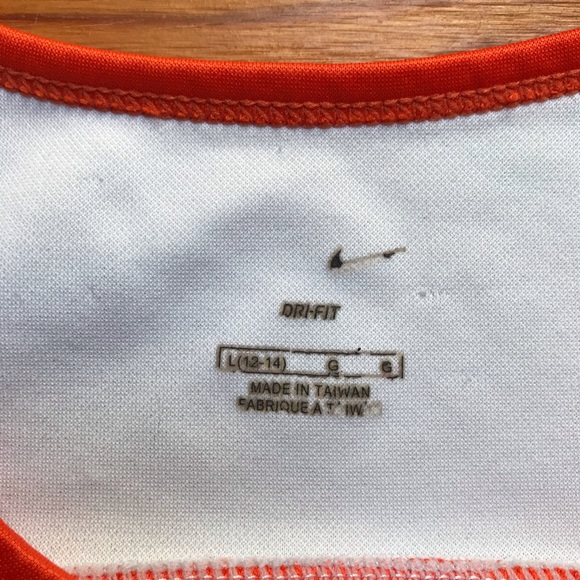 Nike White Pink Orange Work Out Top, EUC, L - Picture 4 of 11